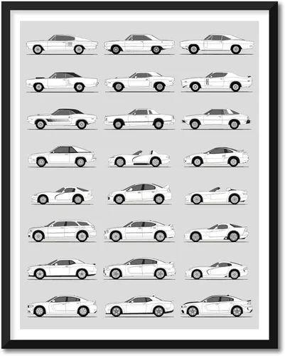 Miniatura 28 de Idea Network Póster hecho a mano compatible con Chevy impreso, arte de pared, decoración hecha a mano de lo mejor de las generaciones de Chevy
