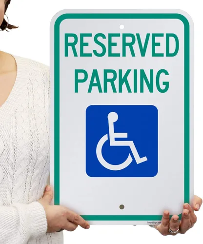 Miniatura 8 de SmartSign Letrero federal de estacionamiento para discapacitados "Reserved Parking" Aluminio reflectante de grado diamante 3M de 12 x 18 pulgadas