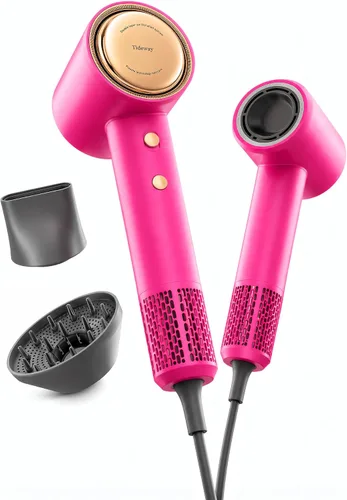 Miniatura 11 de Tideway Secador de pelo profesional de alta velocidad iónico 110,000 RPM, secador de pelo compacto con difusor magnético, secado rápido con motor
