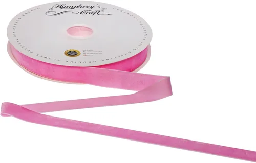 Miniatura 2 de Humphrey's Craft Carrete de Cintas de Terciopelo Aplastado Rosa de 1 Pulgada de Ancho - 25 Yardas, Perfecto para Costura, Envoltura de Regalos