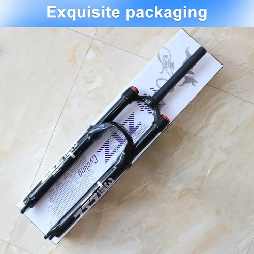Miniatura 6 de 26/27.5/29 pulgadas MTB Dual Air Suspension Hork, 1 1/8 tubo recto, 4.724 in de viaje, QR 0.354 in × 3.937 in, bloqueo manual, horquilla delantera