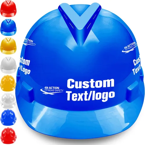 Casco de seguridad personalizado para hombre, logotipo personalizado, construcción, casco, suspensión para el trabajo, hogar, protección para la Azul