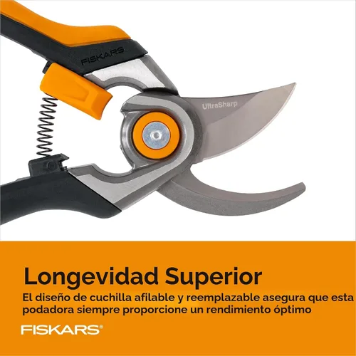 Miniatura 4 de Fiskars - Tijeras bypass de podar, podadora con capacidad de corte de 1 pulgada, con Softgrip, hoja de acero afilada y resistente al óxido que se