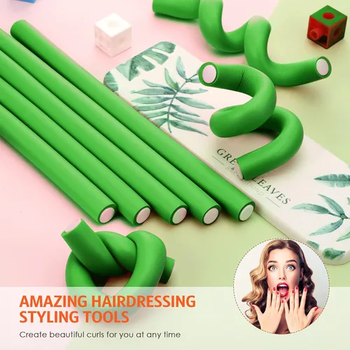 Miniatura 5 de WILLBOND 60 Piezas Varillas Rizadoras Flexibles Rulos Rizadores Rodillos Twist Flexi Sin Calor Varillas Rodillos para Cabello Largo Corto Mujeres