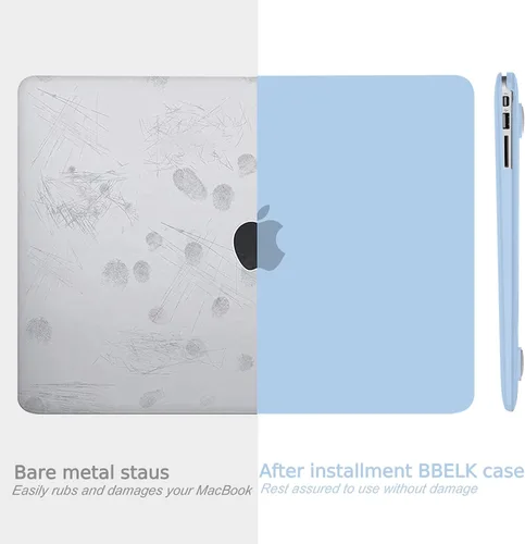Miniatura 3 de B BELK Funda compatible con MacBook Air de 13 pulgadas modelo A1466 A1369 versión 2010-2017, carcasa rígida de plástico mate para laptop + cubierta