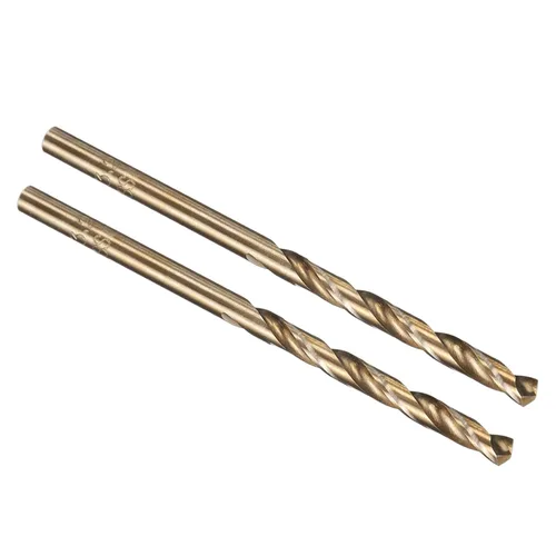 Miniatura 38 de PATIKIL Broca Jobber de 0.039 in, vástago recto M35 cobalto 5% acero de alta velocidad 135° acabado dorado para metal duro de acero inoxidable - 2