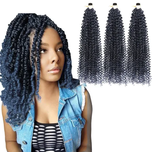 Miniatura 8 de Pelo de ganchillo Ocean Wave de 30 pulgadas, 3 paquetes de cabello trenzado de onda profunda, cabello rizado profundo con ganchillo para mujeres