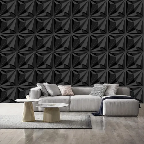 Miniatura 7 de Paneles decorativos de pared 3D, paquete de 33 azulejos texturizados de PVC de 12 x 12 pulgadas, color negro, cubre 33 pies cuadrados, arte de pared