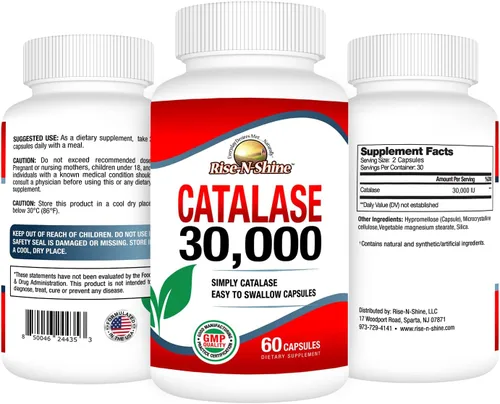 Miniatura 2 de Rise-N-Shine - Suplemento de catalasa 30,000 - Potente enzima antioxidante para apoyo a la salud del cabello - Suplementos capilares para cabello