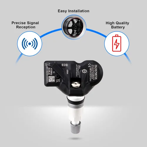 Miniatura 4 de TPMS Sistema de monitoreo de presión de neumáticos de repuesto OE 36236798726 433MHz Sensor de presión de neumáticos preprogramado compatible