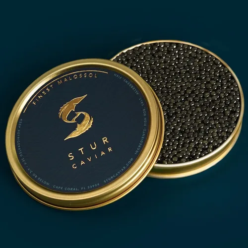Miniatura 4 de Caviar de esturión siberiano de esturión esturiano - 17.6 onzas / 17.64 oz - Huevas negras de esturión ruso - GARANTIZADO POR LA NOCHE