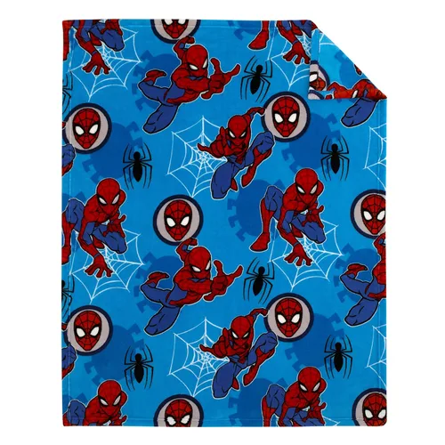 Miniatura 2 de Disney Marvel Spiderman Wall Crawler - Manta para niños pequeños, color rojo, blanco y azul