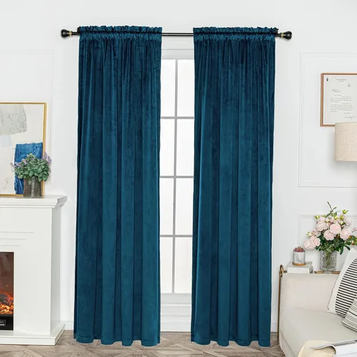 Miniatura 8 de FY FIBER HOUSE 2 paneles de ventana, oscurecimiento de habitación, bolsillo para barra, terciopelo de lujo súper suave, eficiencia energética, 52