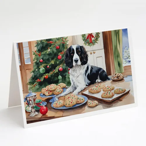 Miniatura 156 de Caroline's Treasures DAC3884GCA7P Paquete de 8 tarjetas en blanco de Navidad con galletas de husky siberiano Tarjetas de felicitación con sobres