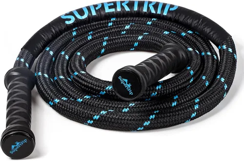 Supertrip Cuerda de saltar con peso mejorada para fitness, hombres y mujeres, asas giratorias de segunda generación, 3.21 libras, 3.38 libras, 3.41