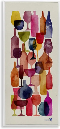Miniatura 10 de Stupell Industries Copas de vino en capas Pintura enmarcada Giclée Art, diseño de Maria Over Marco negro
