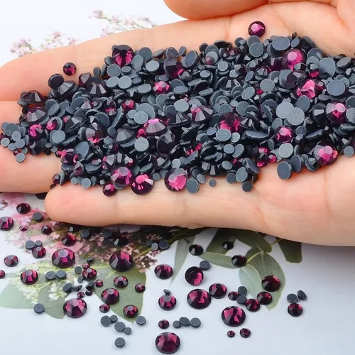 Miniatura 2 de Massive Beads 7800 vasos de hierro termoadhesivos con parte trasera plana, 5 tamaños, diamantes de imitación para hacer proyectos de bricolaje