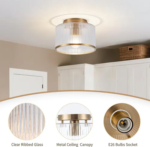 Miniatura 5 de MAYNA Moderna lámpara de techo dorada, luminarias de pasillo de 1 luz para montaje en techo, regulable, accesorios de iluminación para vestíbulo