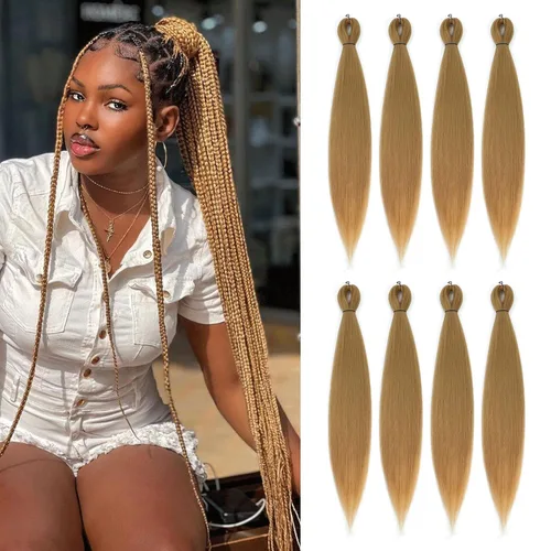 Miniatura 25 de Cabello trenzado preestirado - 12 pulgadas, 8 paquetes, cabello trenzado natural negro corto para trenzas torcidas o trenzas en caja, extensiones