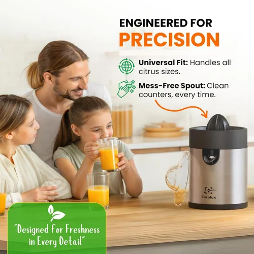 Miniatura 3 de Eurolux Exprimidor eléctrico de naranja, elegante exprimidor de jugo de cítricos sin esfuerzo para limón, lima, pomelo Motor potente, fácil