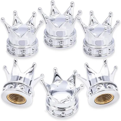 Miniatura 31 de 4 tapas de vástago de válvula de neumático con calavera, tapas universales de válvula de neumático de aleación de aluminio con anillo de goma O