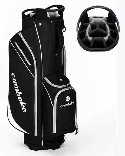 Bolsa ligera para carrito de golf con divisores de longitud completa de 14 vías, bolsa enfriadora, bolsa de golf para hombres y mujeres con correa