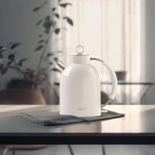 Miniatura 2 de ASCOT Hervidor eléctrico, hervidor de té eléctrico de acero inoxidable, regalos para hombres/mujeres/familia, calentador de té retro de 1.5 L 1500 W