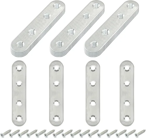 Miniatura 14 de Paquete de 16 soportes rectos de placa plana de acero inoxidable de 1.5 pulgadas, soporte de metal plano de 1.5 pulgadas, soportes de metal de 1.5