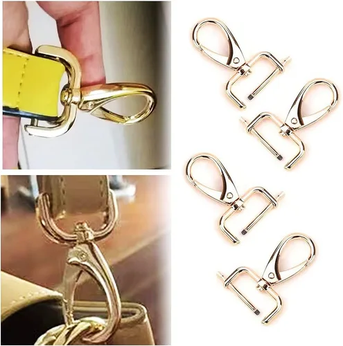 Miniatura 5 de Ganchos giratorios de 1 pulgada desmontables con cierre de langosta y anillo en D para bolso de ferretería para hacer llavero, 4