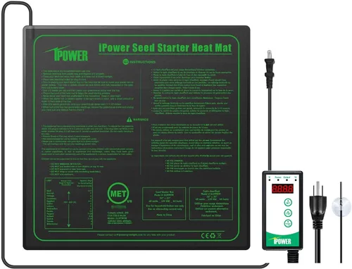 Miniatura 16 de iPower Tapete térmico de siembra de 10 x 20.75 pulgadas con película de carbono mejorada, almohadilla de inicio de germinación de plantas