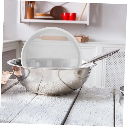 Miniatura 2 de 1 colador redondo de acero inoxidable de malla fina para hornear uso en cocina y cocinar tamiz de harina color blanco herramienta de cocina