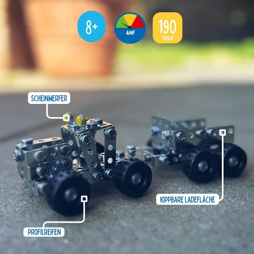 Miniatura 2 de Eitech Tractor con remolque, juguete educativo STEM - Introducción a la ingeniería y aprendizaje STEAM, construcción y juego de construcción