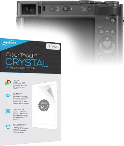 BoxWave Protector de pantalla compatible con Panasonic Lumix DC-ZS200 – ClearTouch Crystal (paquete de 2 unidades), diseño de película HD, protege