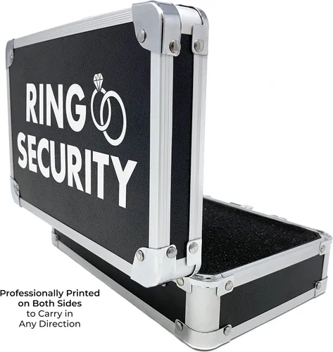 Miniatura 4 de THE RING LEGEND Maletín de seguridad para anillos con ranuras acolchadas para sostener anillos, regalos de portador de anillos, funda de seguridad