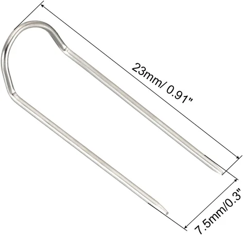 Miniatura 2 de PATIKIL Pasadores de horquilla, 200 pines de acero inoxidable para coser en U de 0.9 pulgadas, pasadores de doble bloqueo para coser joyas, tela