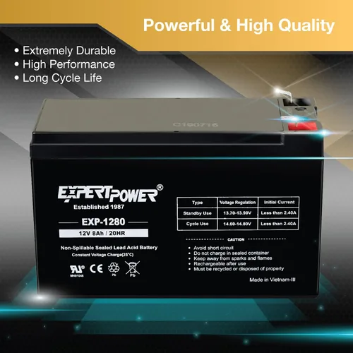 Miniatura 4 de Baterías de ácido de plomo selladas 12 V 8 Ah ExpertPower