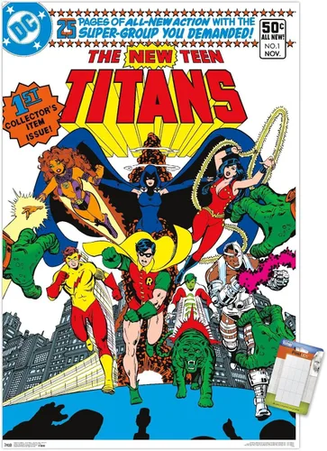 Miniatura 11 de Trends International DC Comics - Póster de pared #1 de Teen Titans - The New Teen Titans, 14.725 x 22.375 pulgadas, versión enmarcada de madera