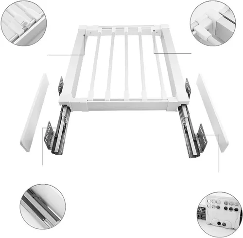 Miniatura 5 de THEGA Barra extensible de alta resistencia para armario – Perchero extraíble para ropa, perchero extraíble para pantalones, percha para pantalones