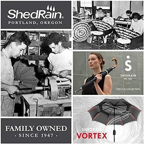 Miniatura 7 de ShedRain Vortex - Paraguas de viaje plegable automático compacto y resistente al viento, con botón para abrir y cerrar, con ventilación para lluvia