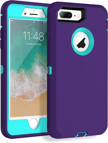 Miniatura 19 de Mgx Funda resistente para iPhone 8 Plus [protector de pantalla integrado] y funda de defensa de triple capa a prueba de golpes a prueba de caídas
