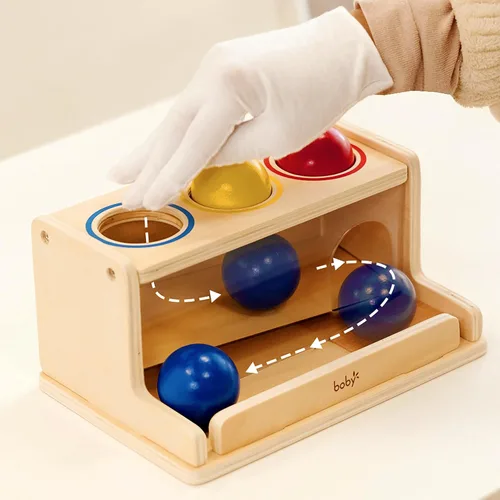 Miniatura 7 de Dailyfunn Montessori Toys - Caja de permanencia para objetos, rastreador de bolas, juguete de empuje para niños y niñas, bebés, niños pequeños