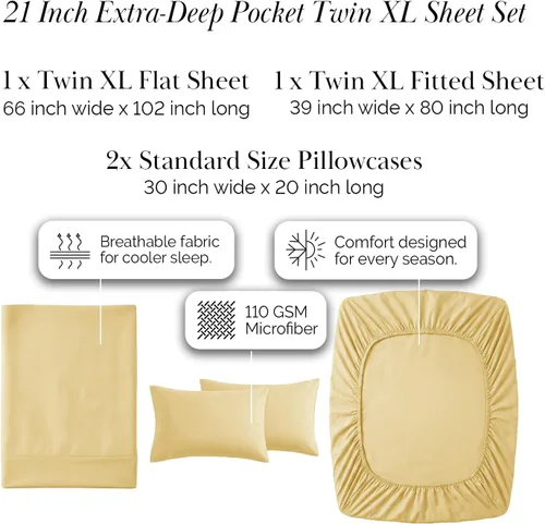 Miniatura 301 de Southshore Fine Living, Inc. Juego de 7 piezas de sábanas King divididas para cama ajustable, juego de sábanas King divididas con bolsillo de 21