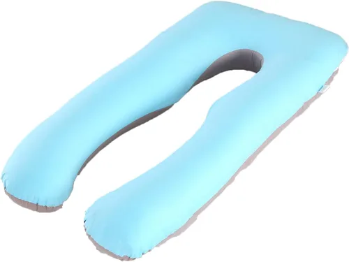 Miniatura 20 de Almohada de embarazo grande en forma de U de cuerpo completo con funda de almohada de algodón reemplazable y lavable para mujeres embarazadas que