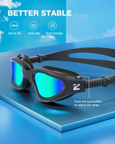 Miniatura 6 de ZIONOR Gafas de natación G1 SE antivaho para adultos, hombres y mujeres Marco Allblack de lente A5 dorado