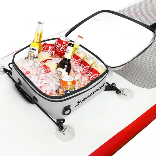 Miniatura 12 de MORXPLOR Bolsa térmica impermeable de PVC para paddleboard, 12 latas, enfriador aislado suave para paddleboard, camping, kayak Azul oscuro