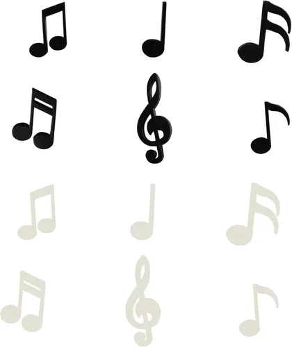 Juego de 12 imanes de notas musicales creativas para refrigerador, para pizarra blanca, pizarra de borrado en seco, decoración para refrigerador (6