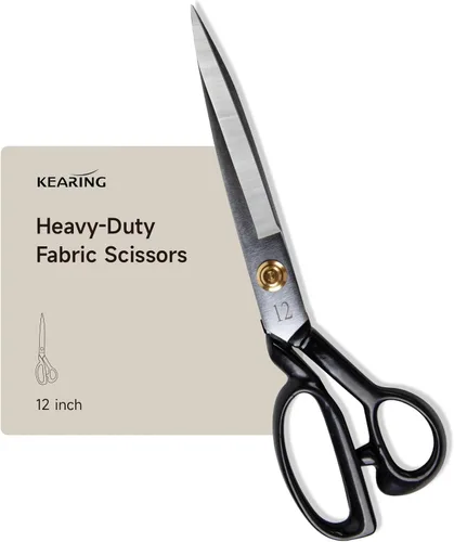Miniatura 8 de KEARING Tijeras de 22,8 cm de sastre resistentes para tela, profesionales, aptas para cortar con precisión cuero, denim y telas de múltiples capas