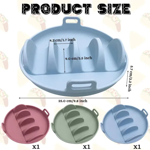 Miniatura 2 de Platos de silicona para tacos, juego de 3 bandejas reutilizables para servir tacos con 4 divisores, apto para lavavajillas y microondas, soporte