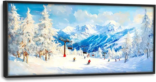Miniatura 11 de Cuadros Grandes Enmarcados Arte de Pared para Sala de Estar, Lobos del Bosque Decoración de Pared de Gran Tamaño Lobo Animal Impresión en Lienzo