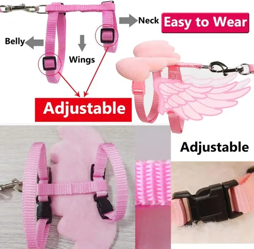 Miniatura 2 de QBLEEV Pet Cole Duck - Arnés para caminar al aire libre, cuerda de tracción ajustable para entrenamiento al aire libre para gallina y gallina Azul